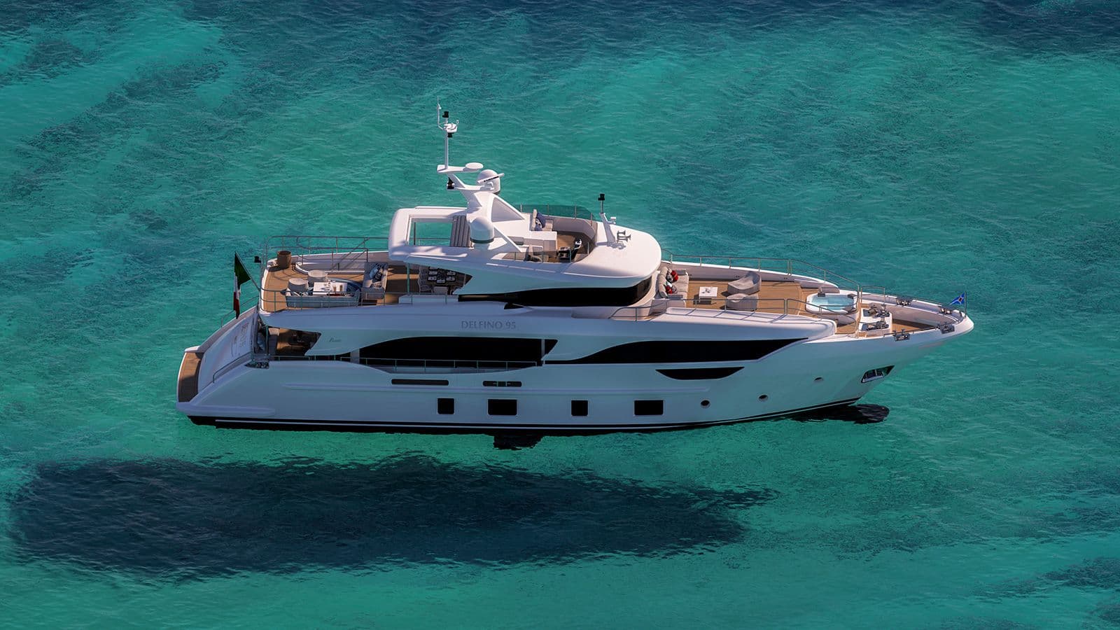 Benetti Delfino 95 yacht on the water